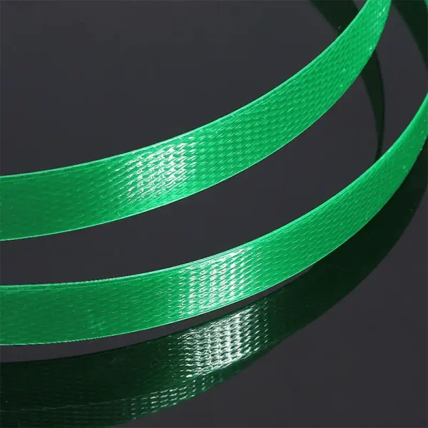 Custom Polyester PET Strapping Roll | Green Embossed Heavy Duty Plastic Packing Straps for Pallets & Industrial Use - Image 2