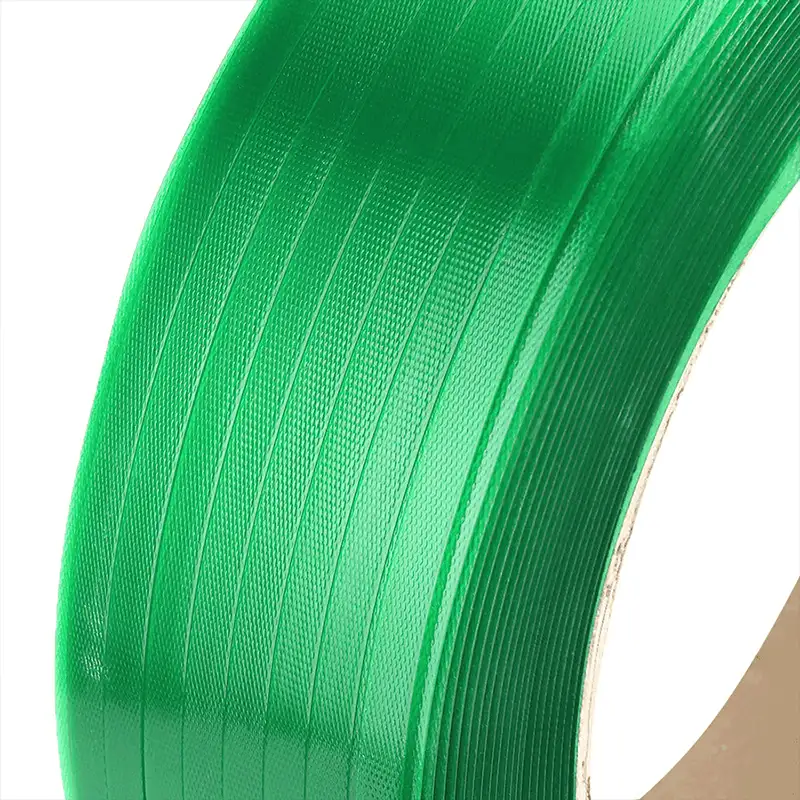 Custom Polyester PET Strapping Roll | Green Embossed Heavy Duty Plastic Packing Straps for Pallets & Industrial Use - Image 3
