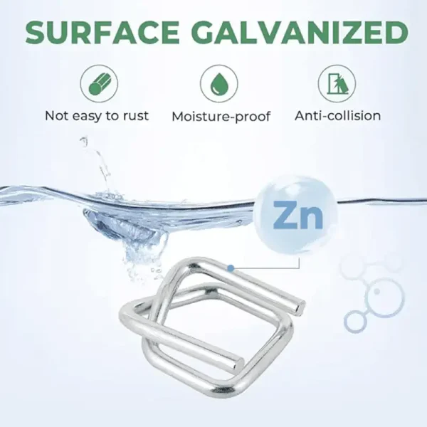 Galvanized Cord Strapping Wire Buckle – Heavy-Duty, Reusable Buckle for Woven & Composite Cord Straps - Image 3