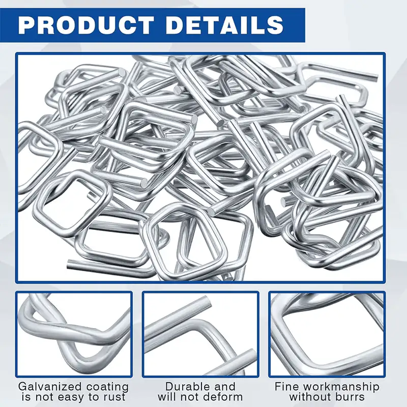 Heavy-Duty Galvanized Wire Buckle – Durable Buckle for Wide Cord Strapping with Anti-Corrosion Coating - Image 3