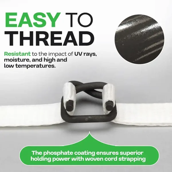 Phosphate Cord Strapping Buckles 1/2" – Heavy Duty Metal Wire Buckles | Wholesale Manufacturer & Supplier from China - Image 2