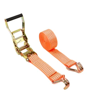 38mm / 1.5" Polyester Ratchet Tie Down Straps – 5000lbs Breaking Strength, GS Certified, Double J Hook | Custom Colors, Heavy Duty Cargo Straps