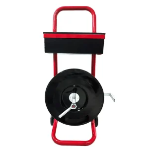 Red Heavy Duty Strapping Cart Dispenser with Detachable Tool Tray, 8" Core for Poly/Plastic Steel/Fiber Strapping – Portable Factory Supply