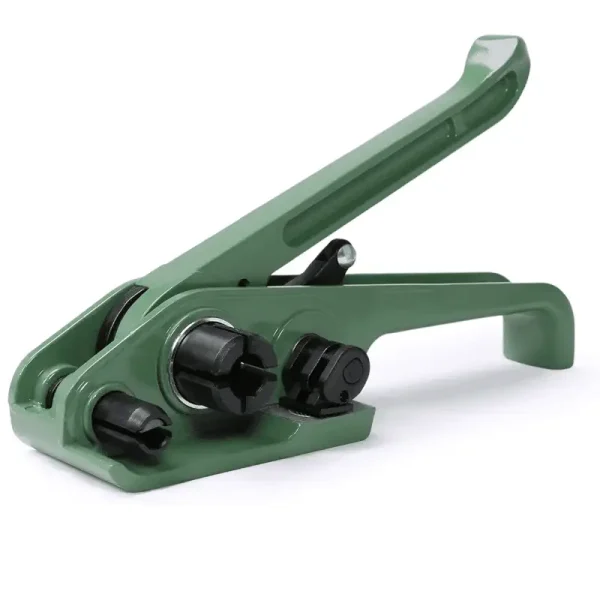 Portable 5/8" PP/PET Strapping Tensioner with Cutter – Manual Hand Banding Tool for 13–25mm Straps | Lightweight Economical Tensioner | Sealer Tool | Green - Image 3