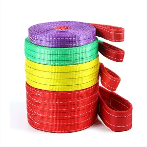 High Tenacity 1-12 Ton Color Code Polyester Lifting Webbing Sling – Flat & Round Webbing Belt for Crane, Boat, ODM/OEM Customizable