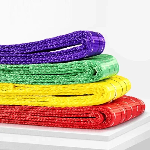 High Tenacity 1-12 Ton Color Code Polyester Lifting Webbing Sling – Flat & Round Webbing Belt for Crane, Boat, ODM/OEM Customizable - Image 2