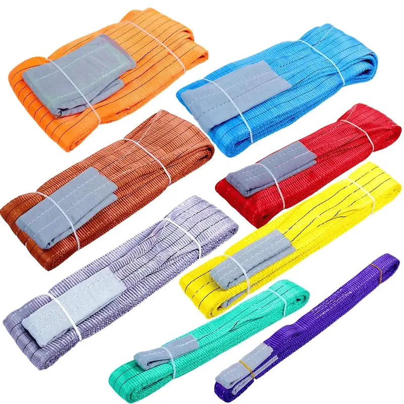 High Tenacity 1-12 Ton Color Code Polyester Lifting Webbing Sling – Flat & Round Webbing Belt for Crane, Boat, ODM/OEM Customizable - Image 3