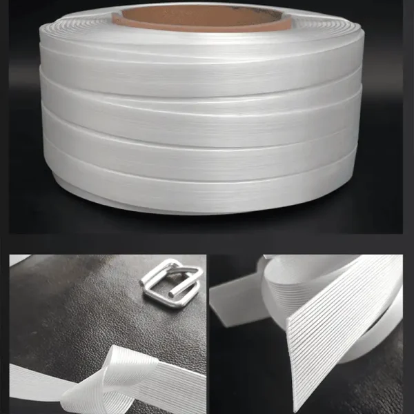 Hot Sale White Polyester Composite Cord Strapping – 13/16/19/25/32mm Soft & Durable Lashing Straps - Image 4
