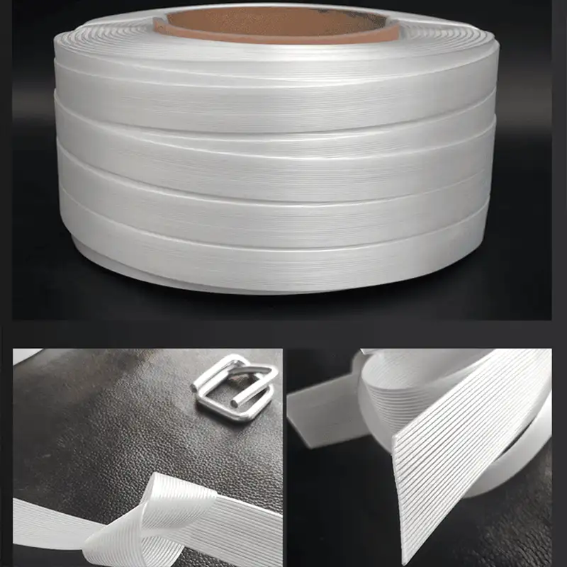 Hot Sale White Polyester Composite Cord Strapping – 13/16/19/25/32mm Soft & Durable Lashing Straps - Image 4