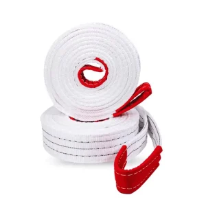 Customizable 1T-12T White Polyester Webbing Slings – Flat & Eye Webbing for Lifting, Industrial & Construction Use, Factory Direct